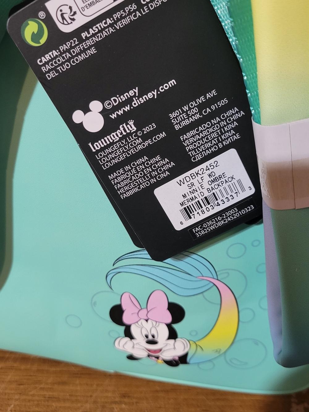Price Is Firm. Loungefly Minnie Mouse ombre mermaid pastel mini backpack. Nwt - Picture 8 of 11